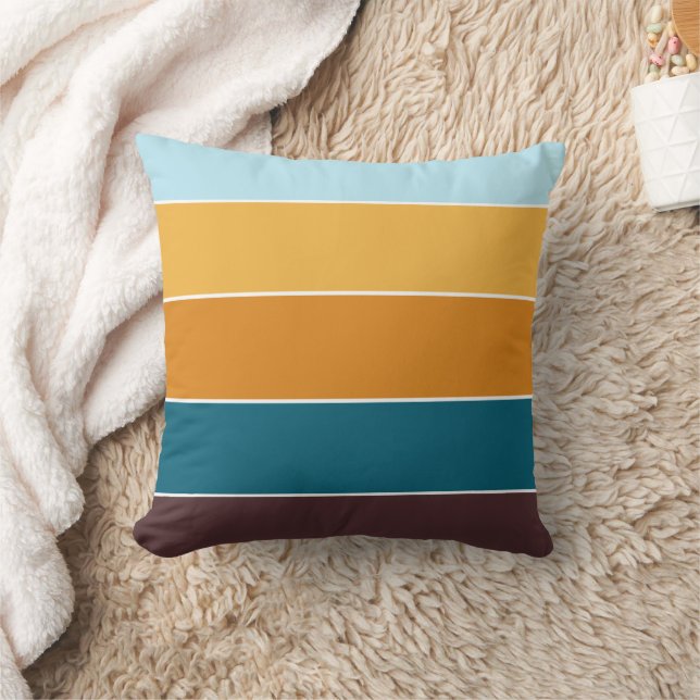 Coussin Elégant Rustique Jaune Turquoise Tige Motif Automn (Couverture)