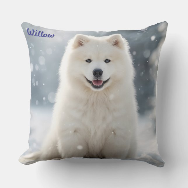 Coussin Elégant Samoyed Personnalisé (Recto)