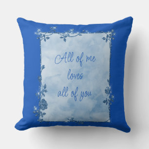 Coussin Elégant Sapphire Blue Sparkle Frame Valentine