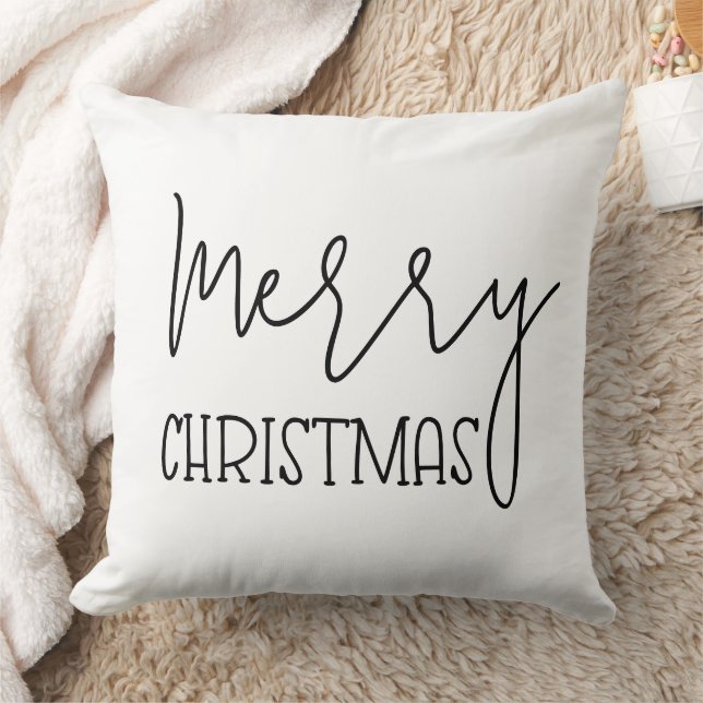 Coussin Élégant script minimaliste moderne Joyeux Noël (Couverture)