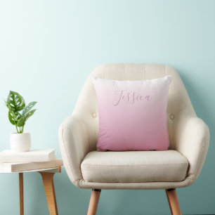 Coussin Élégant Script & Rose (toute couleur) Ombre modifi