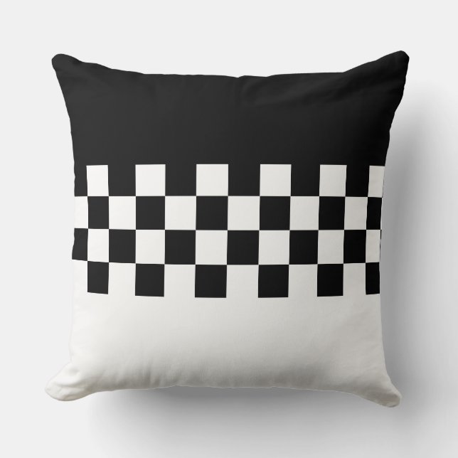Coussin Élégant Style Noir et Blanc (Recto)