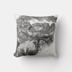 Coussin Elégant tableau floral noir blanc aquarelle