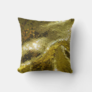 Coussin Élégant tissu pétillant à paillettes en gros plan.