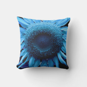 Coussin Elégant tournesol bleu rétro