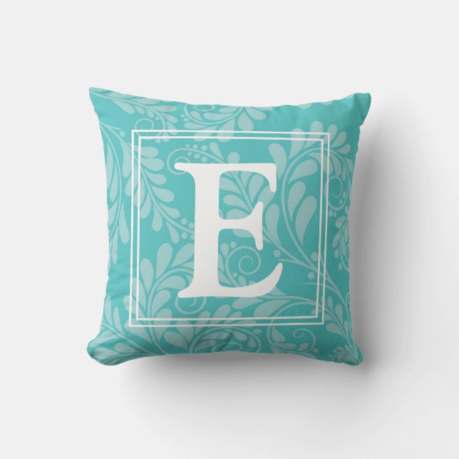 Coussin Elégant Turquoise Flourish Jeu d'oreiller avec/ In (Recto)