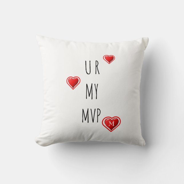 Coussin Élégant U R MY MVP Monogram Valentine (Recto)