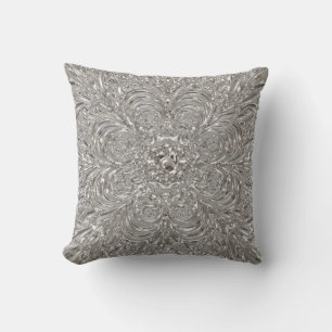 Coussin Élégant Unique Silver Design de verre métallique