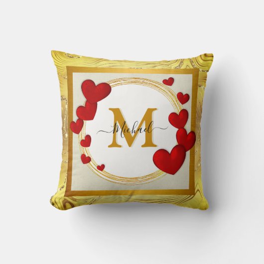 Coussin Élégant Valentines, Amour, Mariage d'anniversaire (Recto)