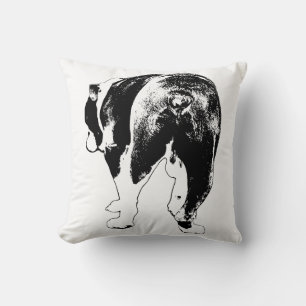 Coussin Elegant Vector Bulldog, Winter Edit