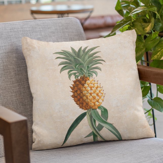 Coussin Élégant Vintage ananas Tropical (Créateur téléchargé)
