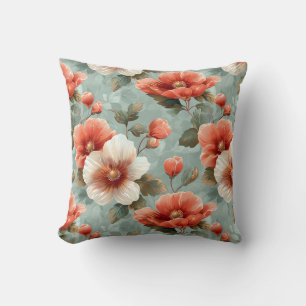 Coussin Élégant Vintage Élégant Romantique Floral Chic
