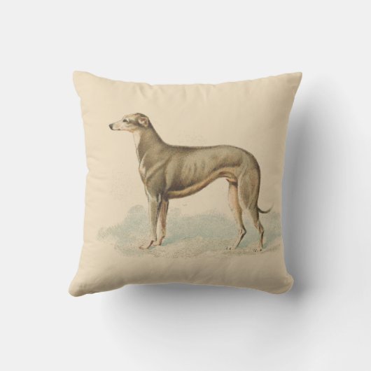 Coussin Élégant Whippet rétro rose (Verso)