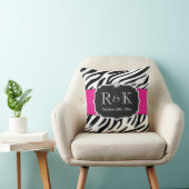 Coussin Élégant Zebra Imprimer Mariage rose-chaud Date ini (Chaise)