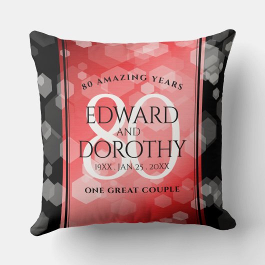 Coussin Elégante 80ème anniversaire du Mariage de Ruby (Verso)