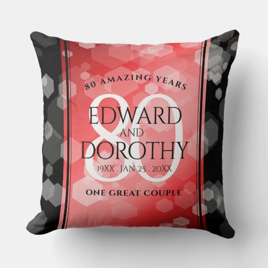 Coussin Elégante 80ème anniversaire du Mariage de Ruby (Recto)