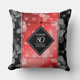 Coussin Elégante 80ème anniversaire du Mariage de Ruby
