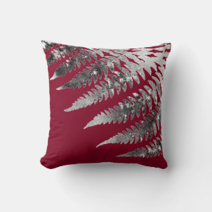 Coussin Elégante aquarelle Abstraite moderne Fern Bourgogn