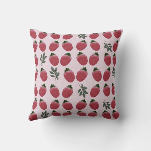 Coussin Elégante aquarelle Accent fraise (Verso)