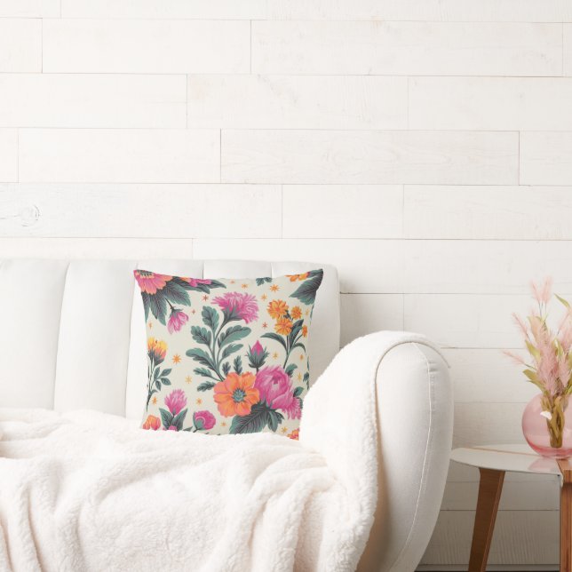 Coussin Elégante aquarelle fleurie décorative motif jetée (Canapé)