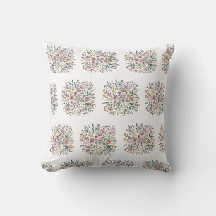 Coussin Elégante aquarelle moderne fleurs sauvages