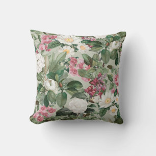 Coussin Elégante aquarelle motif décorative fleurie