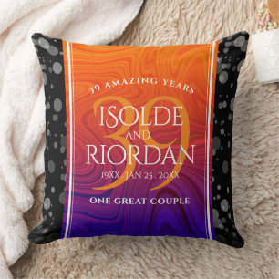 Coussin Élégante célébration du 39e anniversaire du Mariag