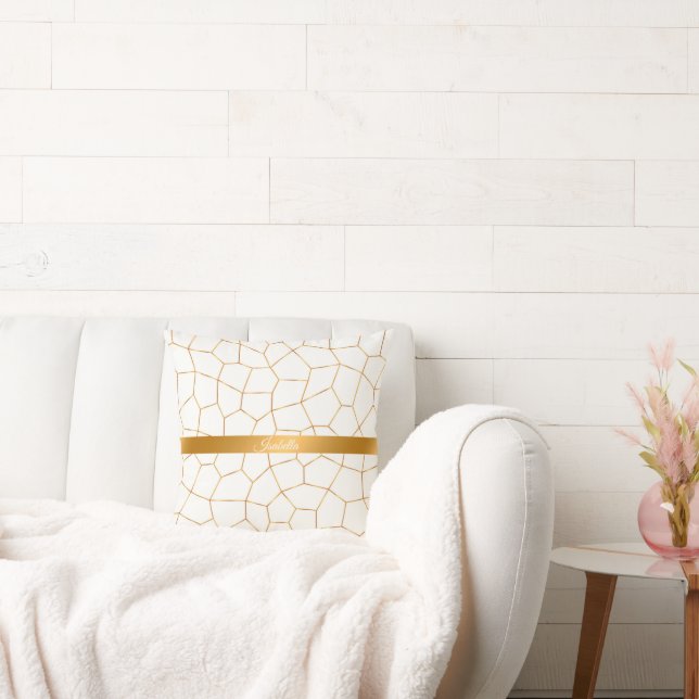 Coussin Élégante collection de verre blanc doré moderne (Canapé)