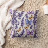 Coussin Elégante conception papillon et lavande (Couverture)