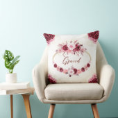 Coussin Élégante couronne d'or rose magenta (Chaise)