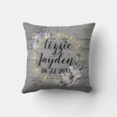 Coussin Élégante couronne florale Mariage rustique (Verso)