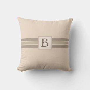 Coussin Élégante crème Beige rayée Bannière Ajouter Initia