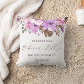 Coussin Élégante Douche de Mariée Florale (Couverture)