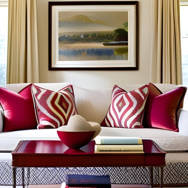 Coussin Élégante étoile rouge et blanche (Créateur téléchargé)