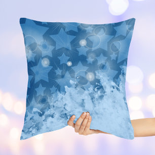 Coussin Elégante Etoiles motif classique bleu moderne