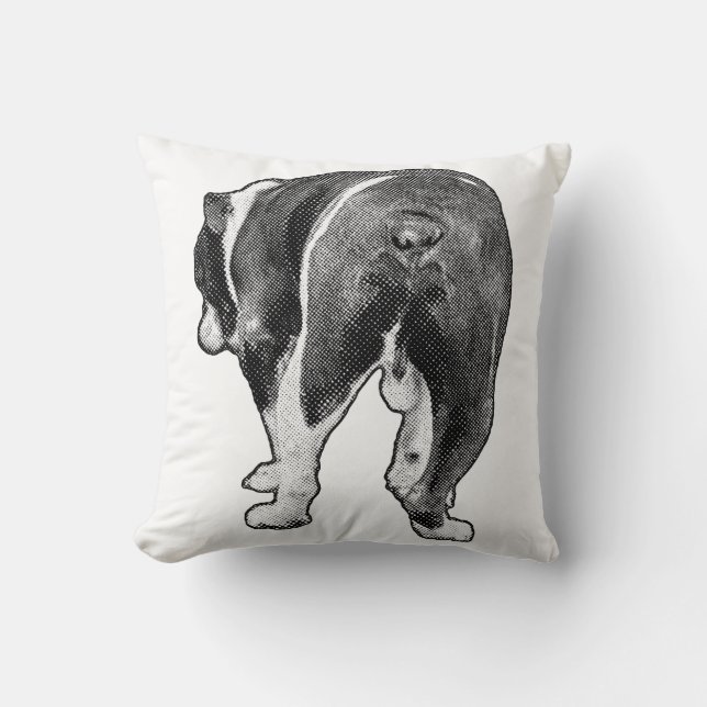 Coussin Elégante étude de Bulldog avec points doux (Recto)