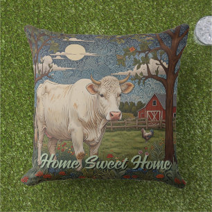 Coussin Élégante ferme de vache chic à la campagne