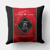 Coussin Élégante fête du 15e anniversaire du Mariage Rose (Verso)