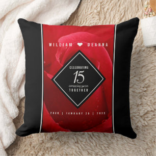Coussin Élégante fête du 15e anniversaire du Mariage Rose