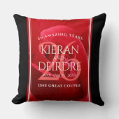 Coussin Élégante fête du 26e anniversaire du Mariage Rose (Recto)