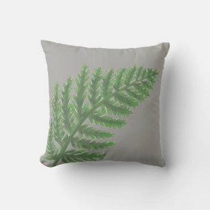 Coussin Élégante fougères vertes feuilles de bois