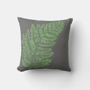 Coussin Élégante fougères vertes feuilles de bois