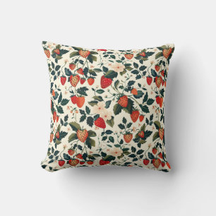 Coussin Elégante fraises sauvages Floral Motif sans coutur