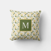 Coussin Élégante Hydragea Jaune Monogramme Floral (Recto)