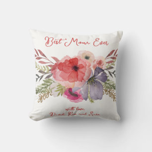 Coussin Elégante jolie aquarelle Florals Fête des mères