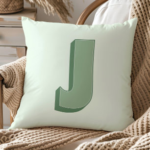 Coussin Élégante lettre J monogramme personnalisée initial