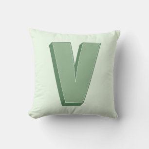 Coussin Élégante lettre V monogramme personnalisée initial