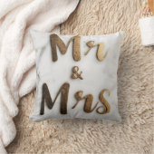 Coussin Elégante Parties scintillant d'or "Mr & Mrs" sur u (Couverture)