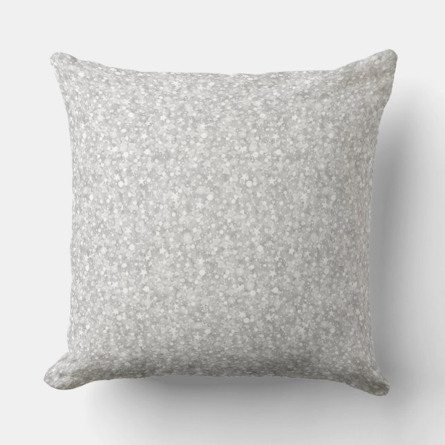 Coussin Elégante Parties scintillant gris argent et étince (Recto)