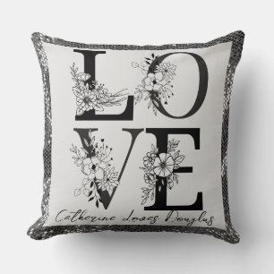 Coussin Élégante parties scintillant moderne d'argent flor